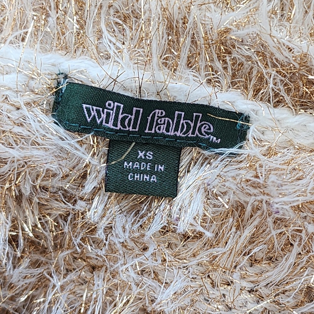 Wild Fable Gold Long Sleeve Fuzzy Sweater Size XS - Picture 8 of 9